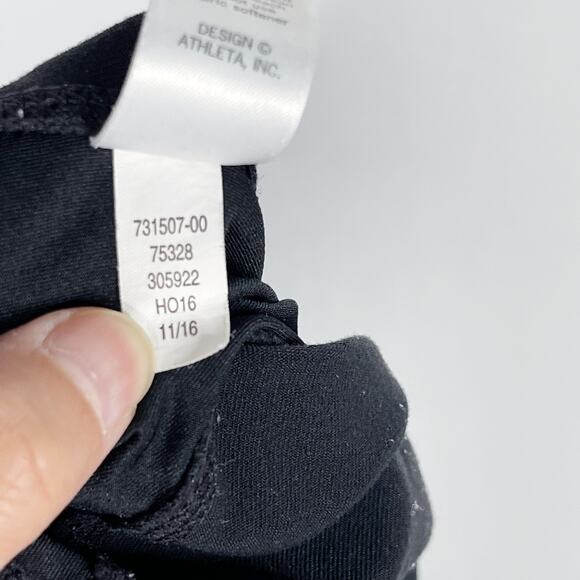 Athleta Small S Black Powerful Gleam High Rise Leggings Moto Mesh Pieced Workout - Picture 11 of 12